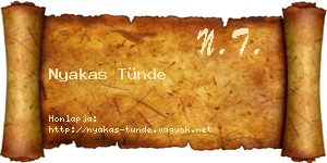 Nyakas Tünde névjegykártya